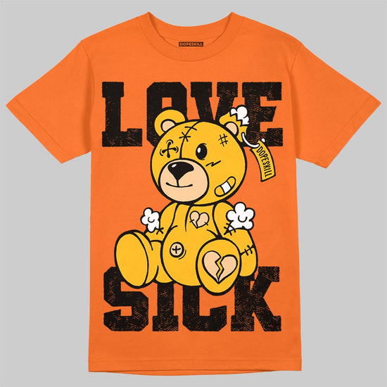 Orange, Black and White Sneakers DopeSkill T-Shirt Love Sick Graphic Streetwear - Orange 