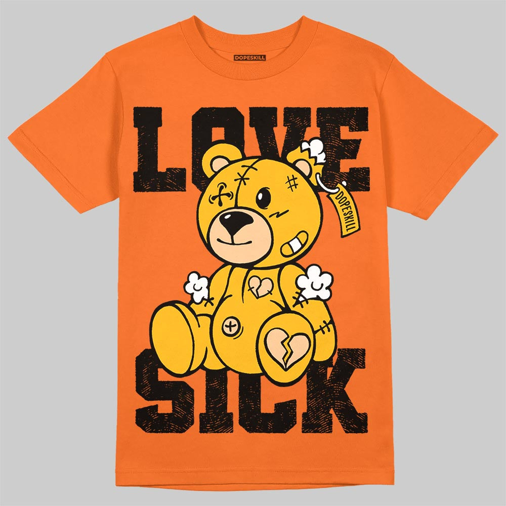 Orange, Black and White Sneakers DopeSkill T-Shirt Love Sick Graphic Streetwear - Orange 