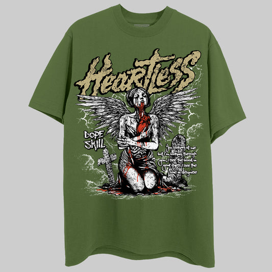 Olive Sneakers DopeSkill Olive T-Shirt Heartless Graphic Streetwear 