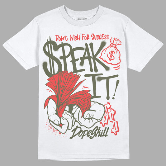 Dunk Mystic Red Cargo Khaki DopeSkill T-Shirt Speak It Graphic Streetwear - White
