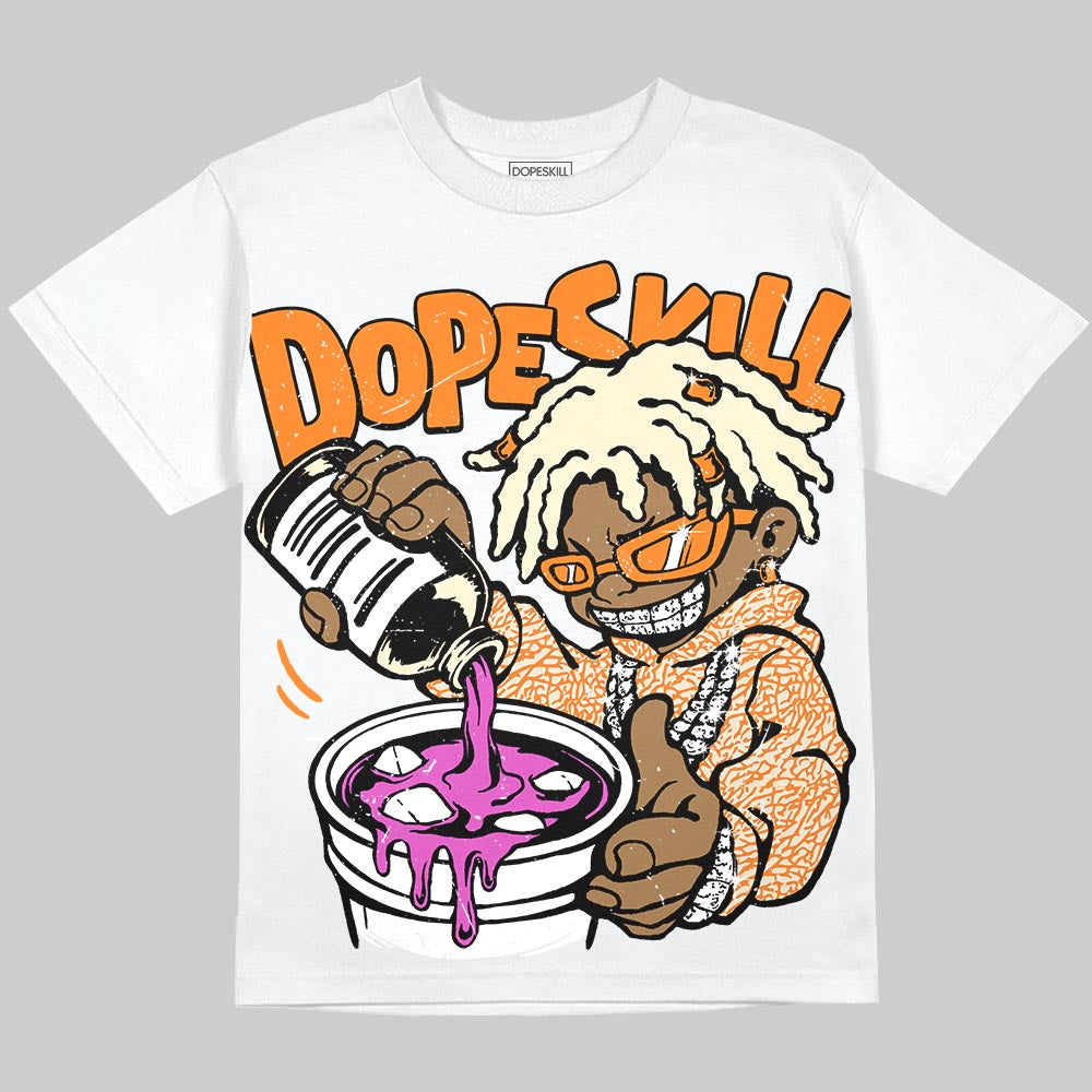 Jordan 3 Orange Citrus DopeSkill T-Shirt Pour Up Graphic Streetwear - White