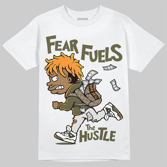 Olive Sneakers DopeSkill T-Shirt Fear Fuels The Hustle Graphic Streetwear - White
