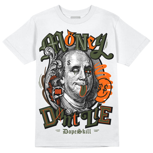 Olive Sneakers DopeSkill T-Shirt Money Don't Lie Graphic Streetwear - White