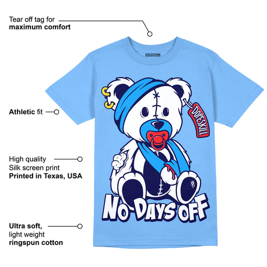 Dunk White Polar Blue DopeSkill University Blue T-shirt Hurt Bear Graphic