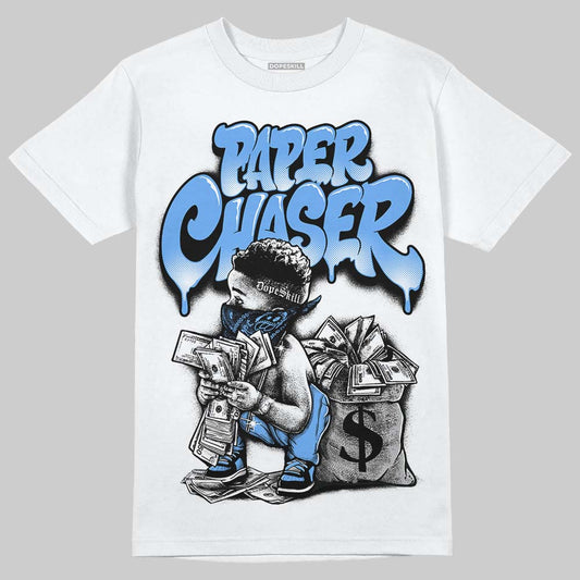 Jordan 5 Black University Blue DopeSkill T-Shirt Paper Chaser Boy Graphic Streetwear - White
