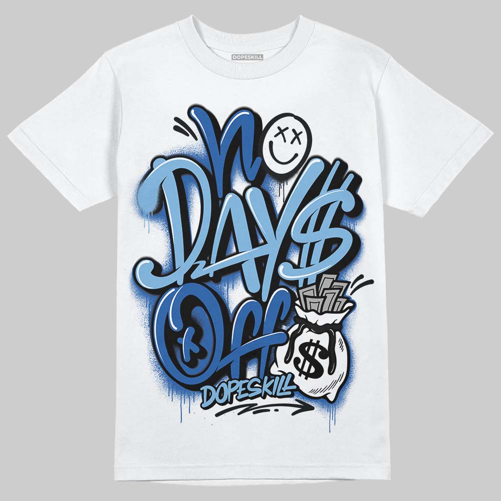 Air Foamposite One “International Blue” DopeSkill T-Shirt No Days Off Graphic Streetwear - White