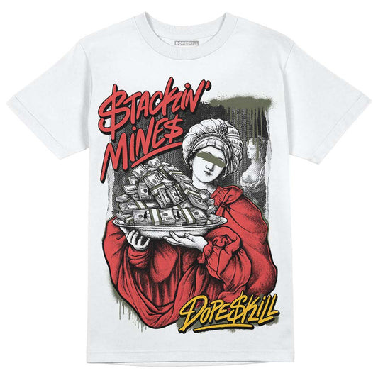 Dunk Mystic Red Cargo Khaki DopeSkill T-Shirt Stackin Mines Graphic Streetwear - White