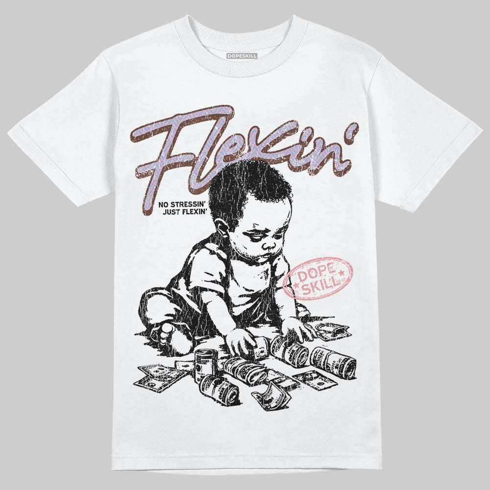 Harris Tweed x Dunk Low Denim Turquoise and Baroque Brown DopeSkill T-Shirt Flexin' Graphic Streetwear - White 