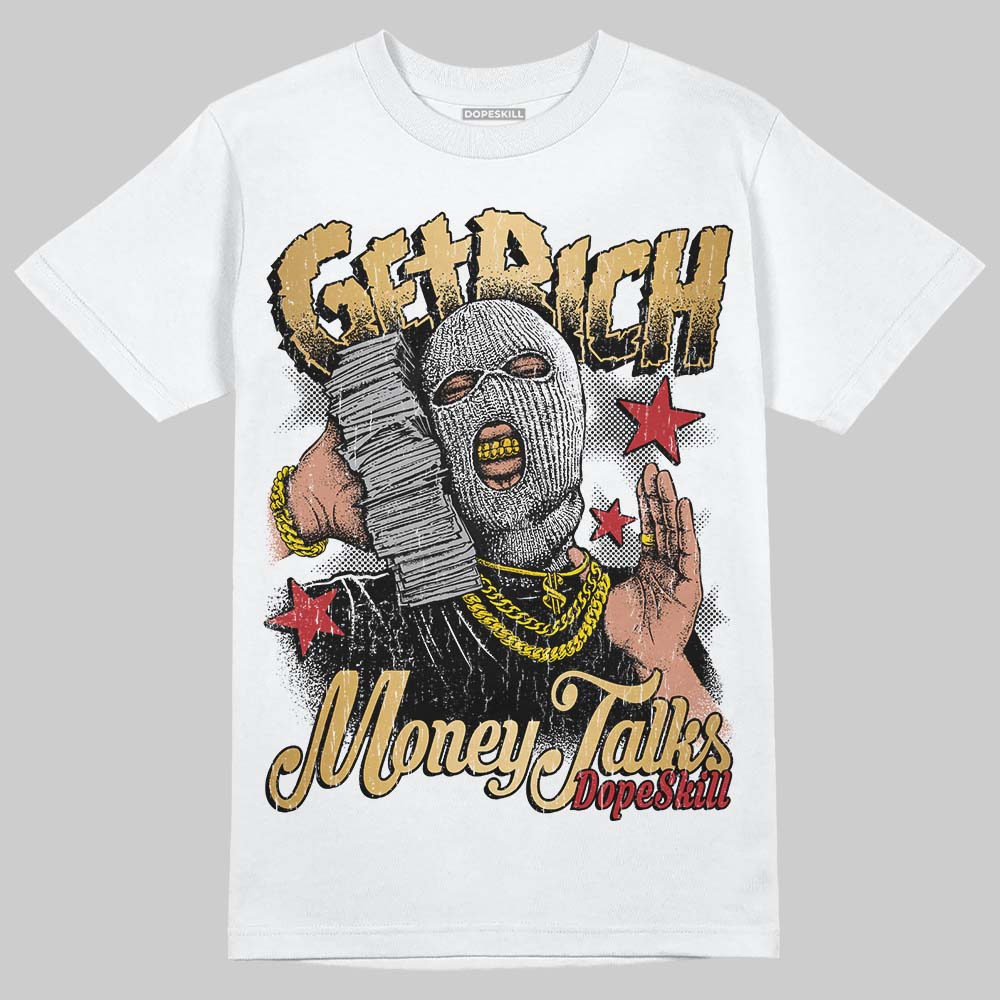 Jordan 12 Retro 'Taxi' 2025 DopeSkill T-Shirt Get Rich Graphic Streetwear - White