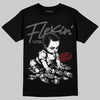 Jordan 4 “Black Cat” (2025) DopeSkill T-Shirt Flexin' Graphic Streetwear - Black