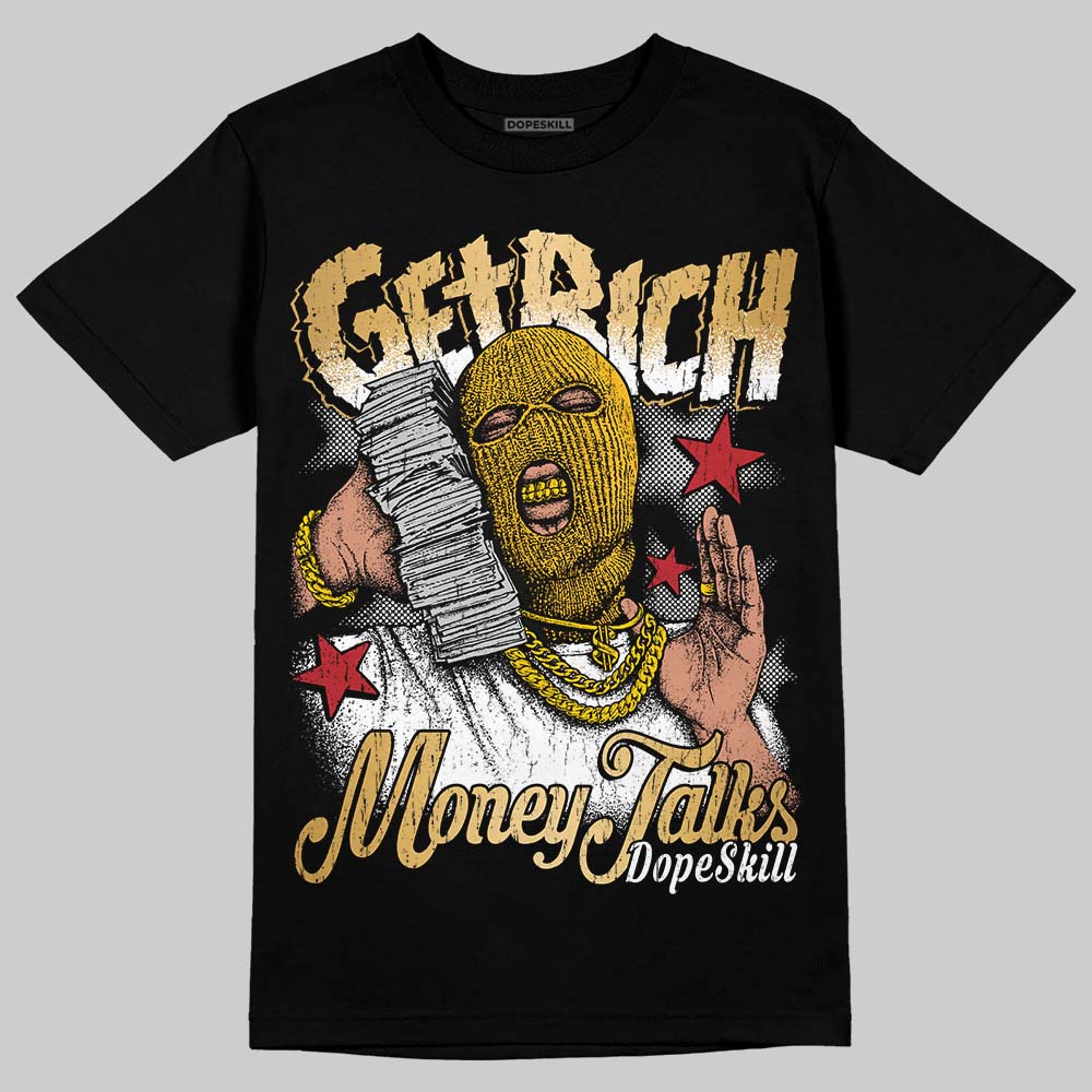 Jordan 12 Retro 'Taxi' 2025 DopeSkill T-Shirt Get Rich Graphic Streetwear - Black