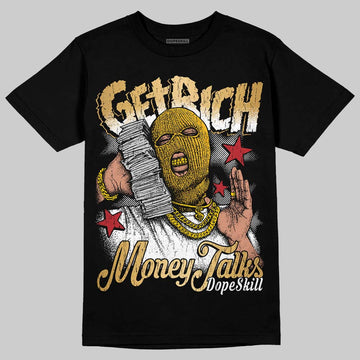 Jordan 12 Retro 'Taxi' 2025 DopeSkill T-Shirt Get Rich Graphic Streetwear - Black