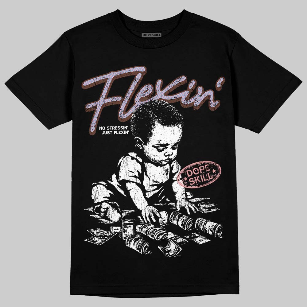 Harris Tweed x Dunk Low Denim Turquoise and Baroque Brown DopeSkill T-Shirt Flexin' Graphic Streetwear - Black