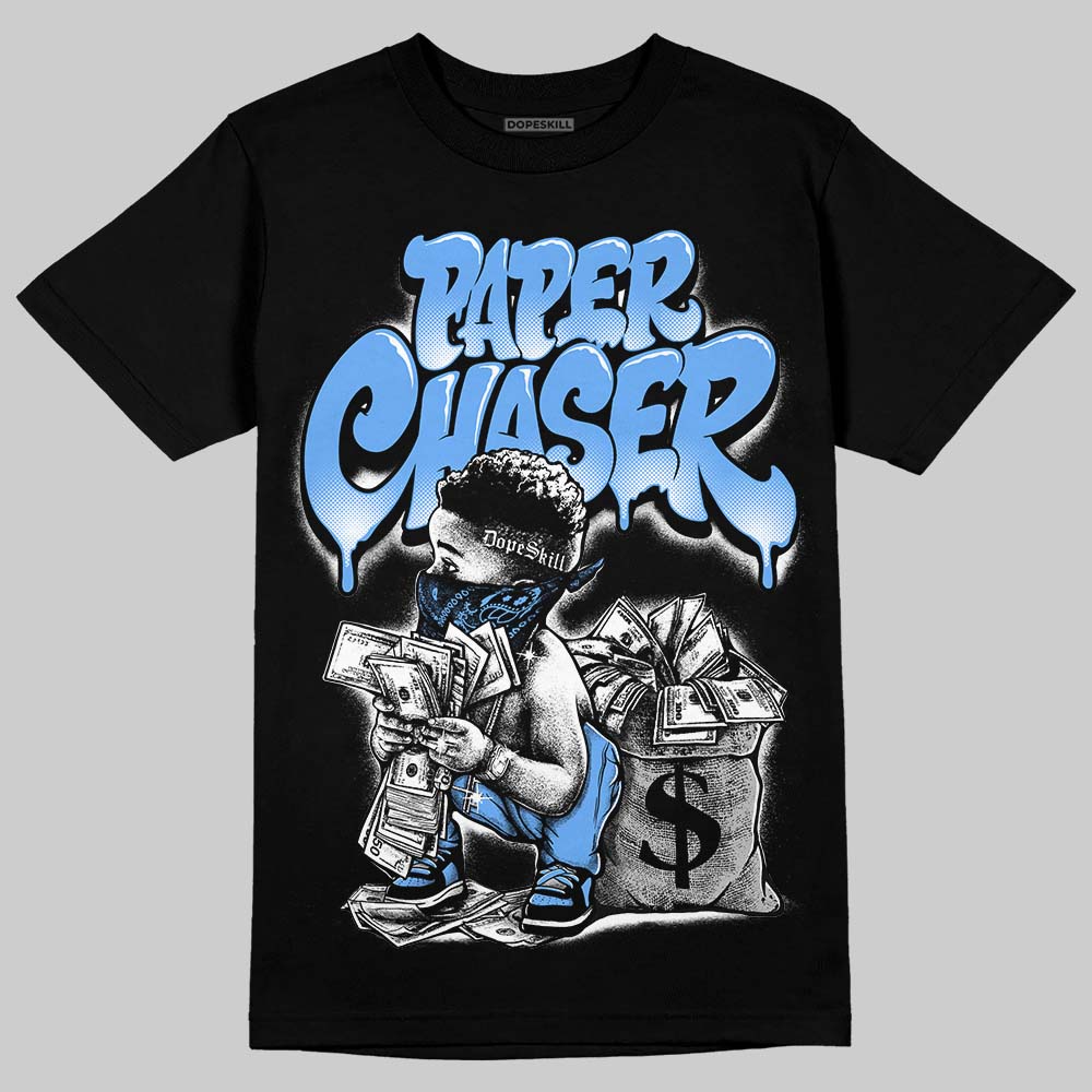 Jordan 5 Black University Blue DopeSkill T-Shirt Paper Chaser Boy Graphic Streetwear - black