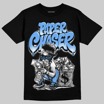 Jordan 5 Black University Blue DopeSkill T-Shirt Paper Chaser Boy Graphic Streetwear - black