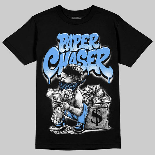 Jordan 5 Black University Blue DopeSkill T-Shirt Paper Chaser Boy Graphic Streetwear - black