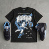Black University Blue 5s DopeSkill T-Shirt Nevermind Graphic