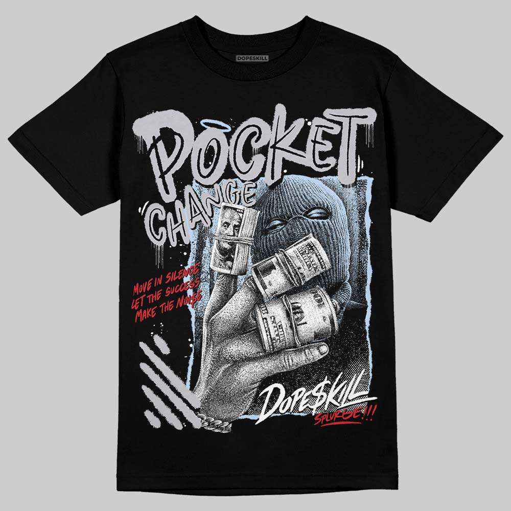 Jordan 5 Retro OG Black Metallic Reimagined DopeSkill T-Shirt Pocket Change Graphic Streetwear - Black
