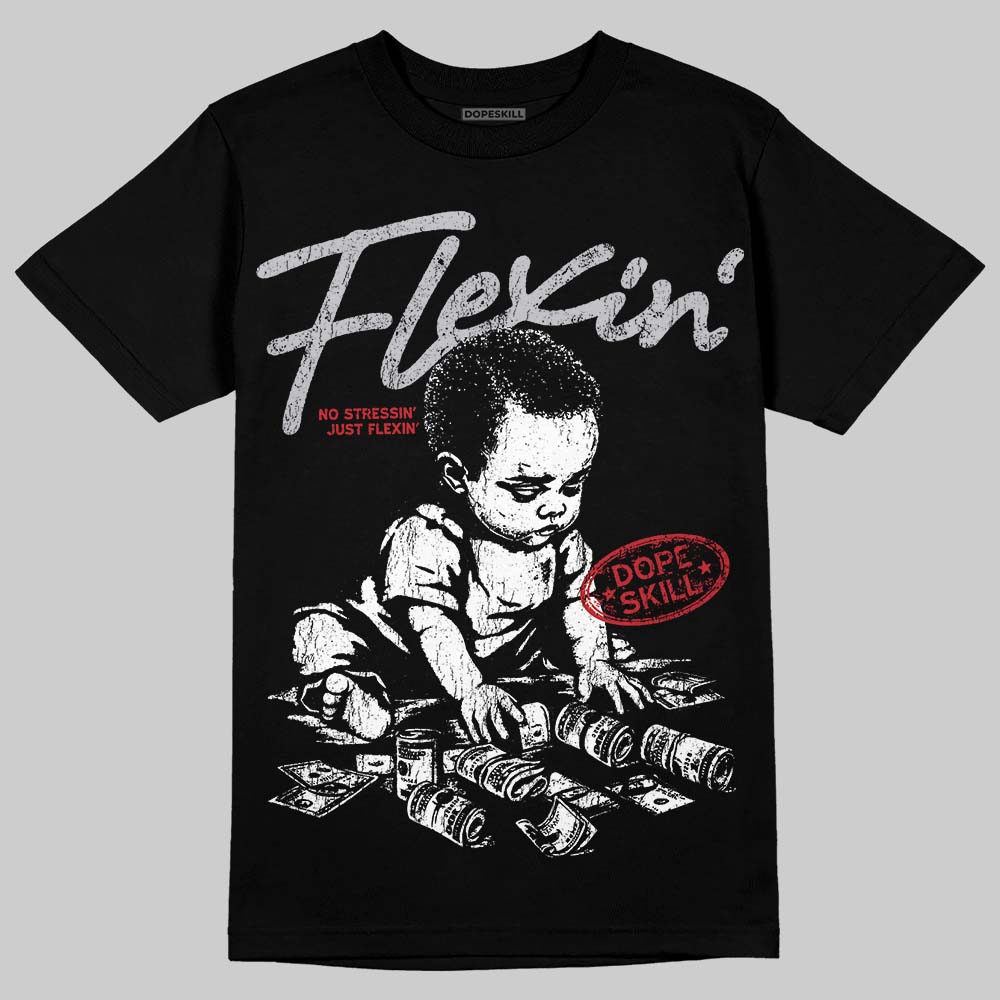 Jordan 5 Retro OG Black Metallic Reimagined DopeSkill T-Shirt Flexin' Graphic Streetwear - Black