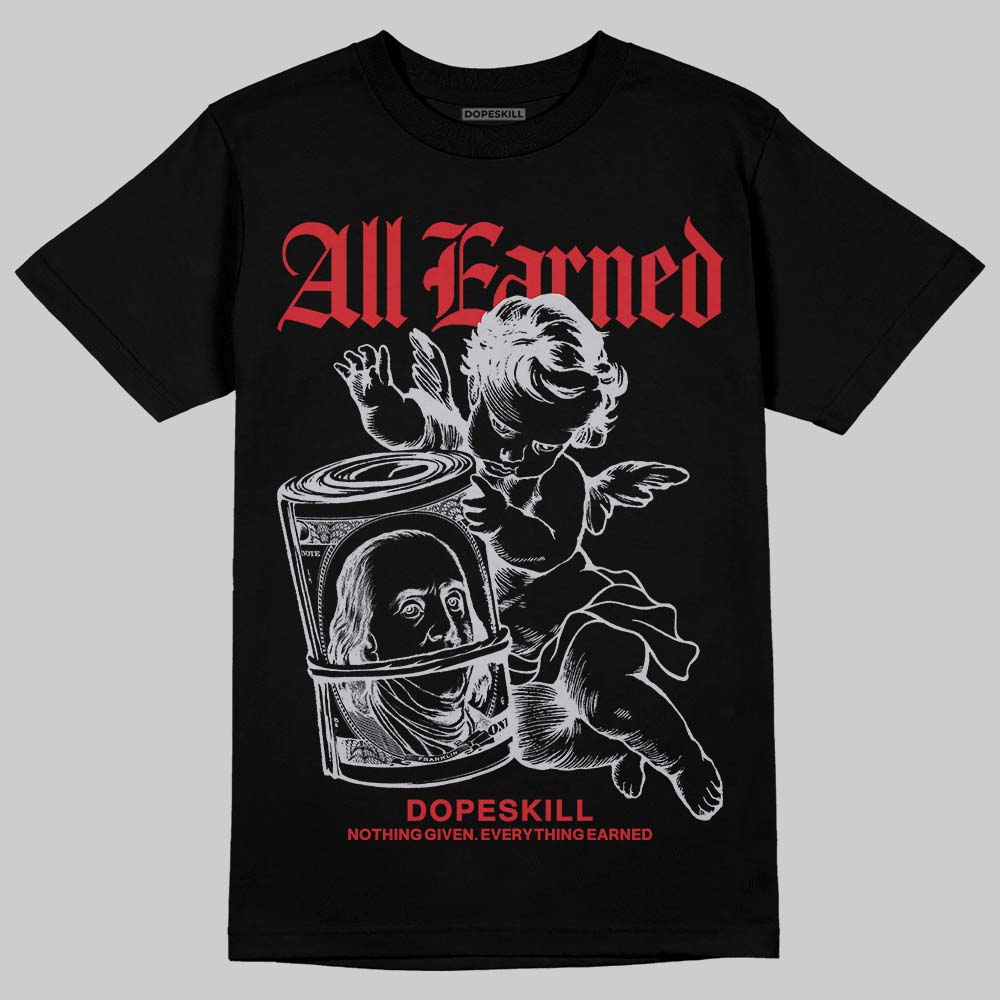 Jordan 5 Retro OG Black Metallic Reimagined DopeSkill T-Shirt All Earned Graphic Streetwear - Black