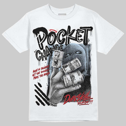 Jordan 5 Retro OG Black Metallic Reimagined DopeSkill T-Shirt Pocket Change Graphic Streetwear - White 