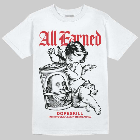 Jordan 5 Retro OG Black Metallic Reimagined DopeSkill T-Shirt All Earned Graphic Streetwear - WHite 