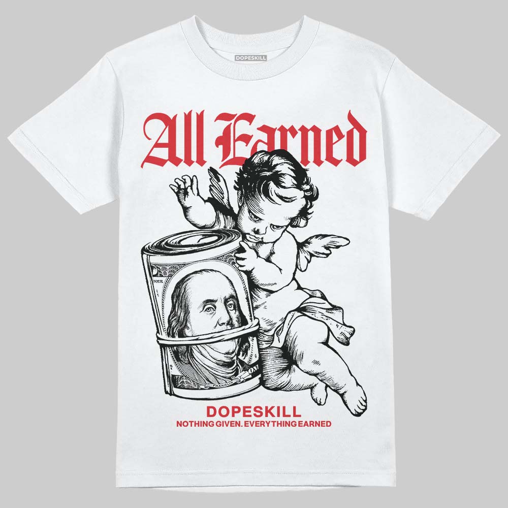 Jordan 5 Retro OG Black Metallic Reimagined DopeSkill T-Shirt All Earned Graphic Streetwear - WHite 