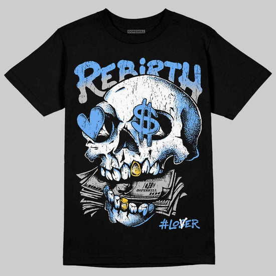 Jordan 5 Black University Blue DopeSkill T-Shirt Rebirth Graphic Streetwear - Black