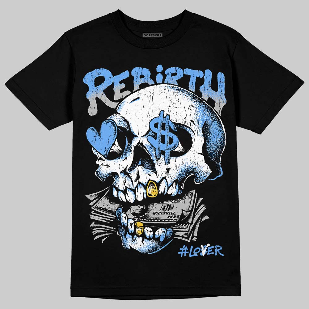 Jordan 5 Black University Blue DopeSkill T-Shirt Rebirth Graphic Streetwear - Black
