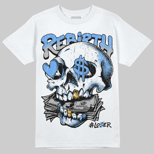 Jordan 5 Black University Blue DopeSkill T-Shirt Rebirth Graphic Streetwear - White 