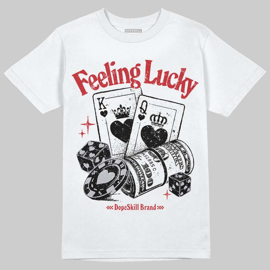 Jordan 5 Retro OG Black Metallic Reimagined DopeSkill T-Shirt Feeling Lucky Graphic Streetwear - White 