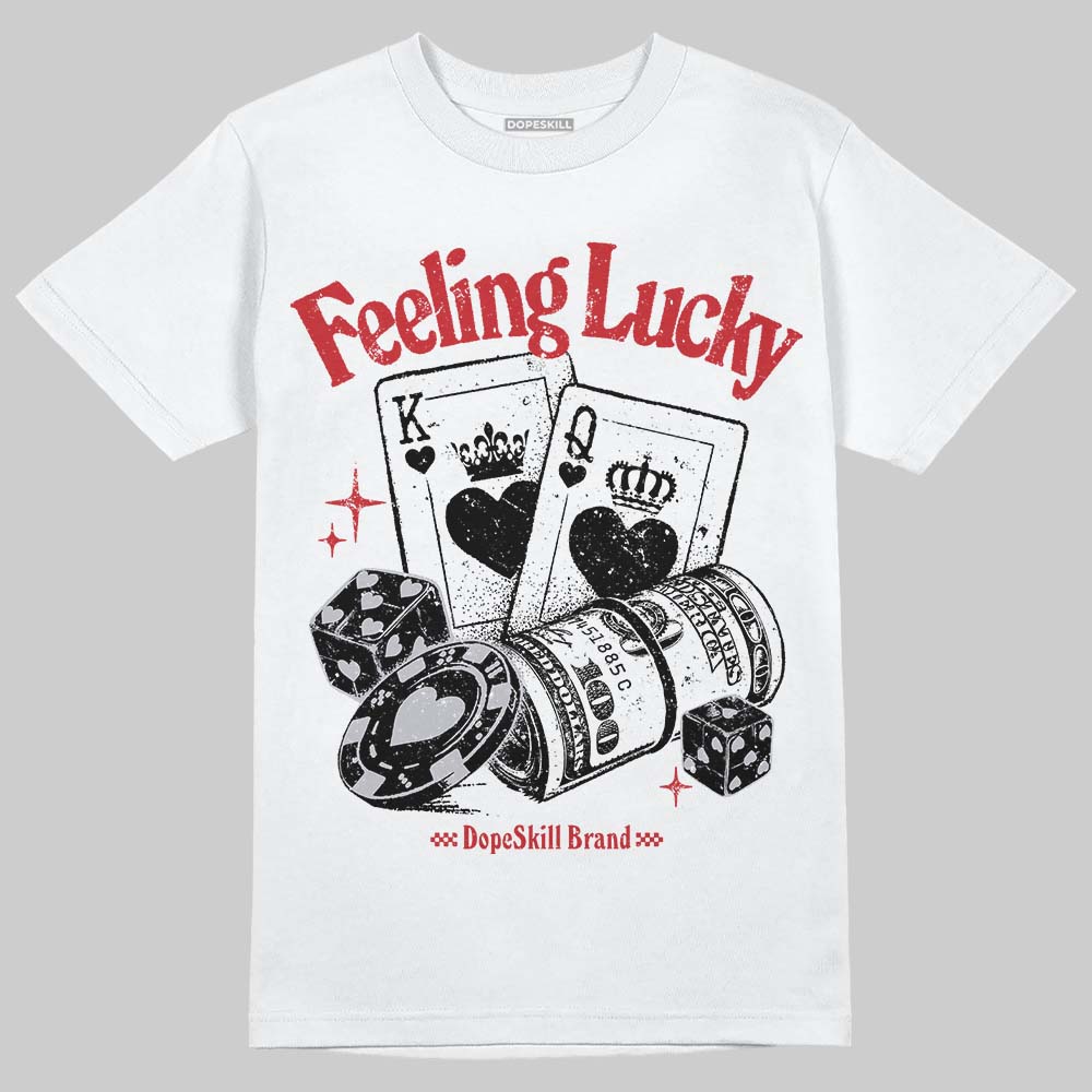 Jordan 5 Retro OG Black Metallic Reimagined DopeSkill T-Shirt Feeling Lucky Graphic Streetwear - White 