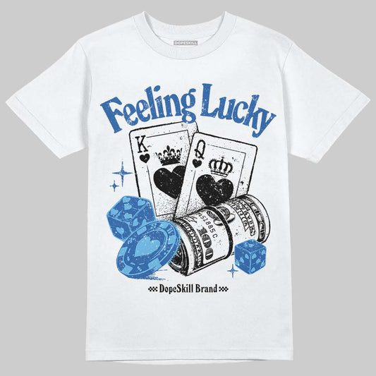 Jordan Retro 12 Blueberry DopeSkill T-Shirt Feeling Lucky Graphic Streetwear - White