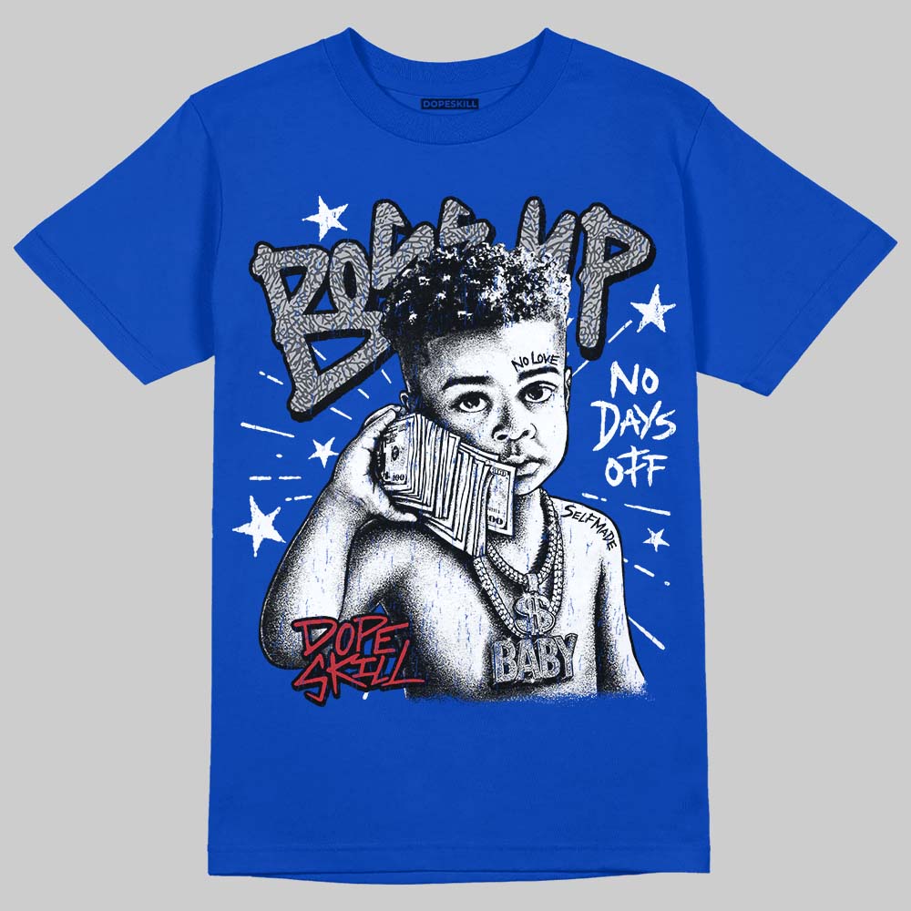 Jordan 3 "True Blue" DopeSkill T-Shirt Boss Up Graphic Streetwear - Royal