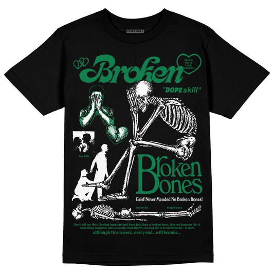 Green Sneakers DopeSkill T-Shirt Broken Bones Graphic Streetwear - Black