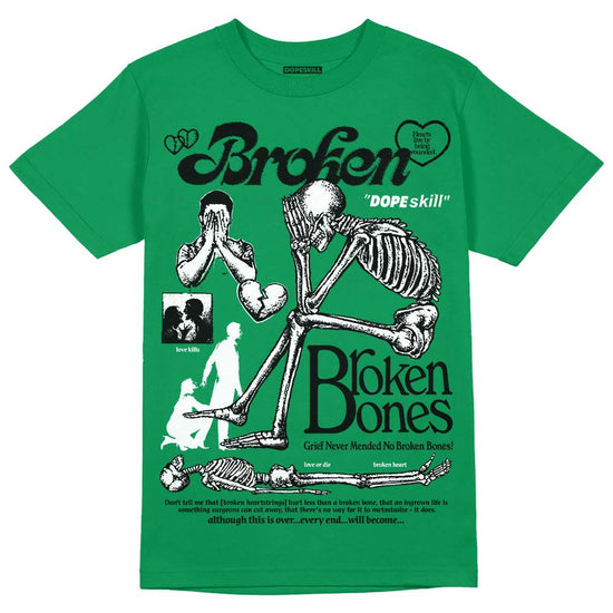 Green Sneakers DopeSkill Green T-Shirt Broken Bones Graphic Streetwear