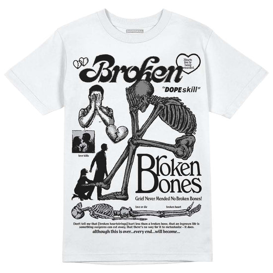 Grey Sneakers DopeSkill T-Shirt Broken Bones Graphic Streetwear - White