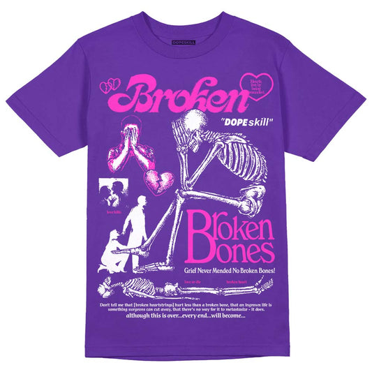 PURPLE Sneakers DopeSkill Purple T-Shirt Broken Bones Graphic Streetwear