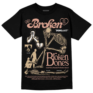 TAN Sneakers DopeSkill T-Shirt Broken Bones Graphic Streetwear - Black