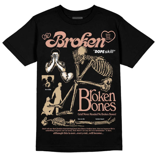 TAN Sneakers DopeSkill T-Shirt Broken Bones Graphic Streetwear - Black