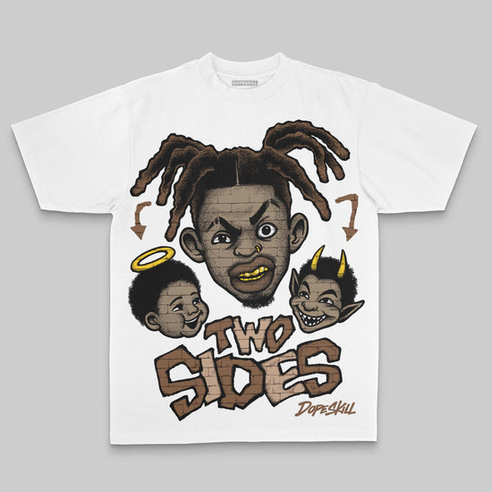 Brown Oversize Print Two Sides DopeSkill Graphic Premium T-shirt Streetwear - White 