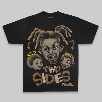 Brown Oversize Print Two Sides DopeSkill Graphic Premium T-shirt Streetwear - black