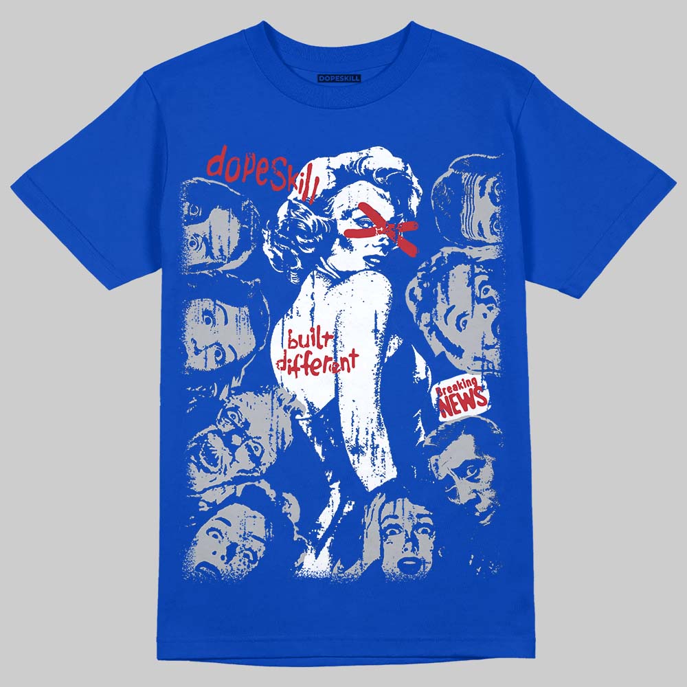 Jordan 3 "True Blue" DopeSkill T-Shirt Built Different Graphic Streetwear - Royal