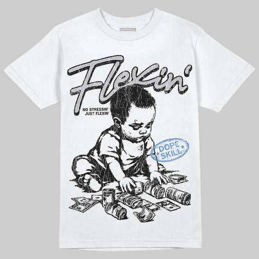Jordan 11 Retro Low Cement Grey DopeSkill T-Shirt Flexin' Graphic Streetwear - White