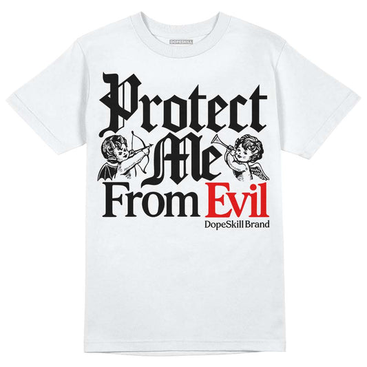 Black and White Sneakers DopeSkill T-Shirt Protect Me From Evil Graphic Streetwear - White