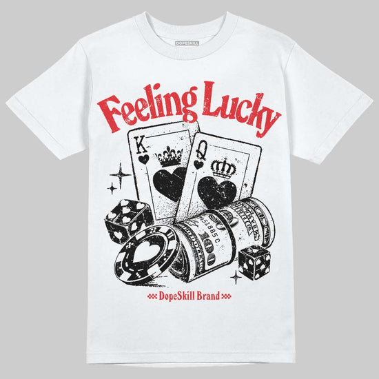 Black and White Sneakers DopeSkill T-Shirt Feeling Lucky Graphic Streetwear - White 