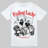 Black and White Sneakers DopeSkill T-Shirt Feeling Lucky Graphic Streetwear - White 