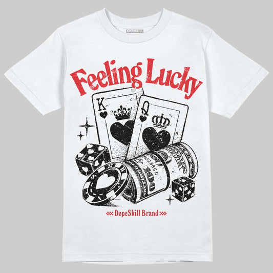 Black and White Sneakers DopeSkill T-Shirt Feeling Lucky Graphic Streetwear - White 
