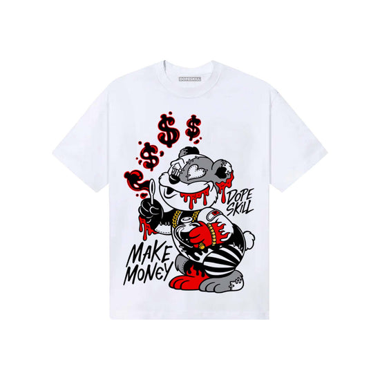 Black and White Sneakers DopeSkill T-Shirt Make Money Graphic Streetwear - White 