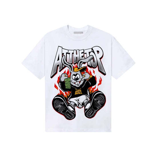 Black and White Sneakers DopeSkill T-Shirt At The Top Graphic Streetwear - White
